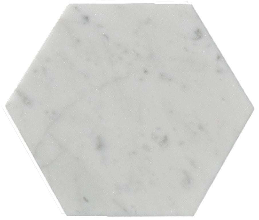 10" Carrara Marble Hex Tile 1 6" Carrara Marble Hex Tile