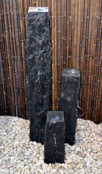 Chiseled Basalt Fountain, 8" Base