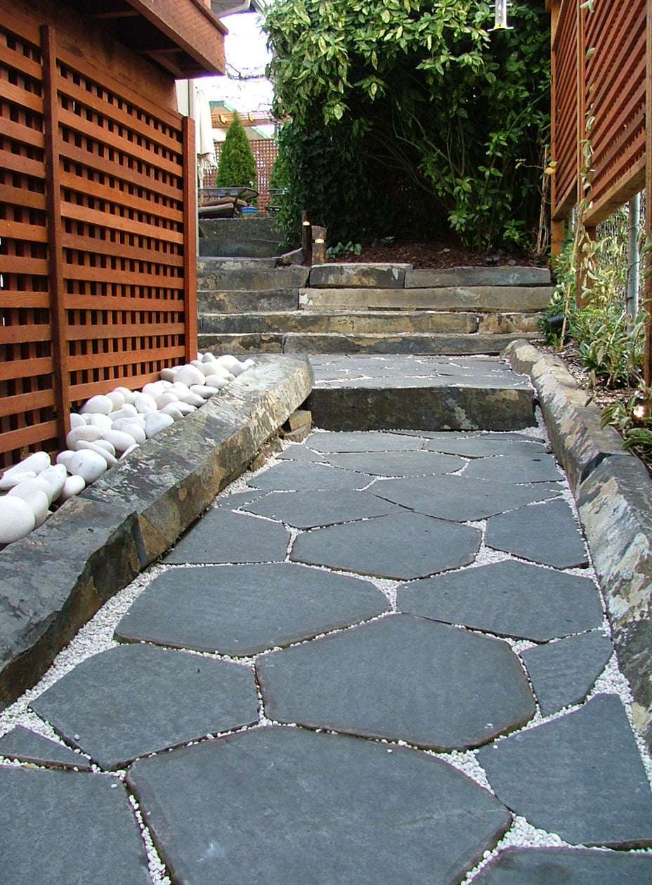 Basalt Hex Pavers , 12-18" Diameter, Flamed Finish, Price per Square Foot 3 Basalt Hex Pavers , 12-18" Diameter, Flamed Finish, Price per Square Foot - Image 3