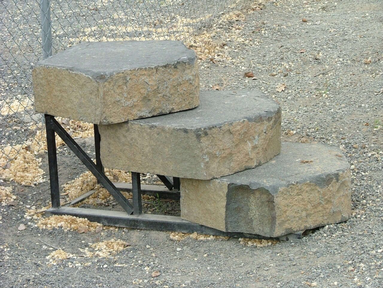 Basalt Hex Step, ~24" Diameter, 6" thick, Flamed Finish 2 Basalt Hex Step, ~24" Diameter, 6" thick, Flamed Finish - Image 2