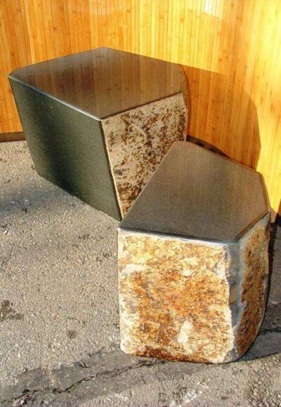 Basalt Seat with Polished Top and Face