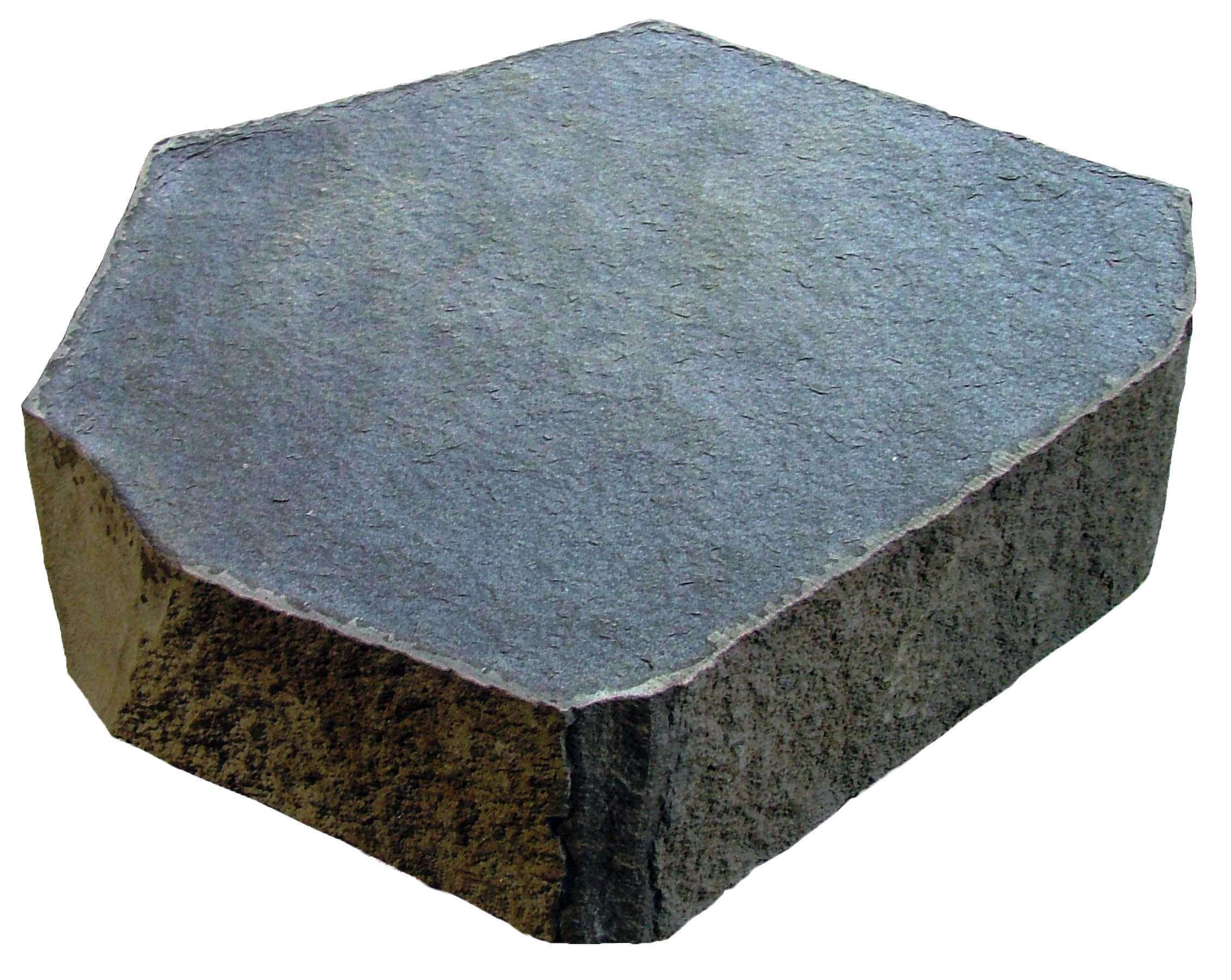 Basalt Hex Step, ~24" Diameter, 6" thick, Flamed Finish 1 Basalt Hex Step, ~24" Diameter, 6" thick, Flamed Finish