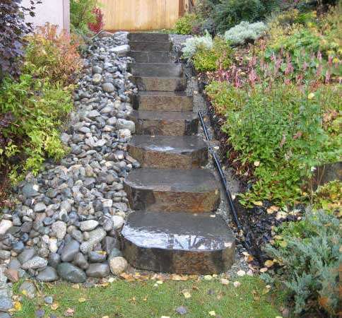 Basalt Hex Step, ~24" Diameter, 6" thick, Flamed Finish 4 Basalt Hex Step, ~24" Diameter, 6" thick, Flamed Finish - Image 4