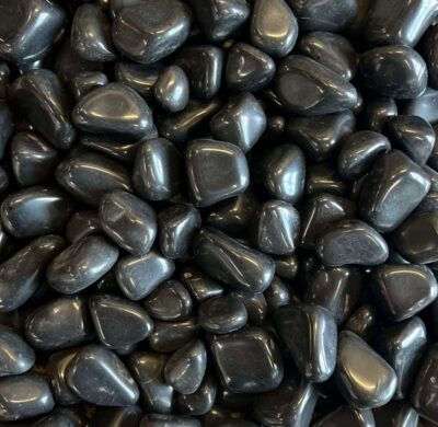 Agate Pebbles 10 Black Agate, 3/4 - 1"