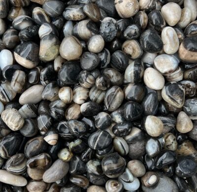 Agate Pebbles 2 Black Striped Agate Pebbles