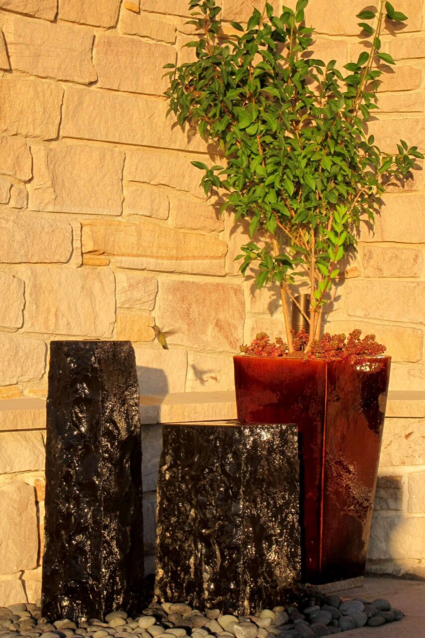 Chiseled Basalt Fountain (2)