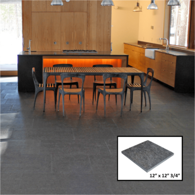 Basalt Tile, Flamed Finish, 12" x 12" x 3/4" thick, Price per Square Foot