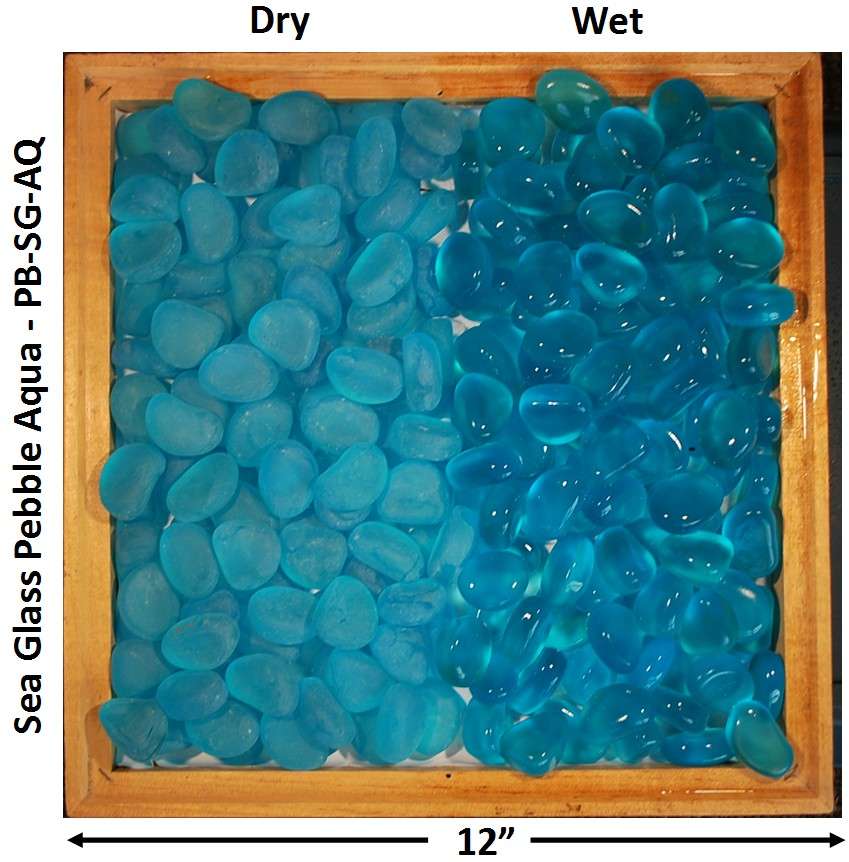 Glass Pebble Aqua 2 Sea Glass Pebble Aqua