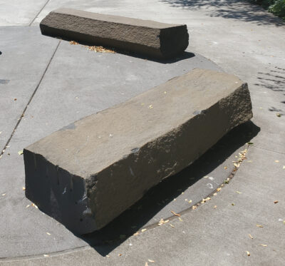 Basalt Column Bench, ~18" Tall x 20" Deep, Natural Top