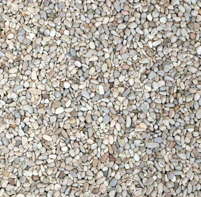 Pea Gravel 12 Rounded Aggregate, Ivory, 3/8"