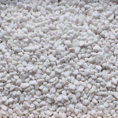 Rolled White Marble Pebble, 3/8"