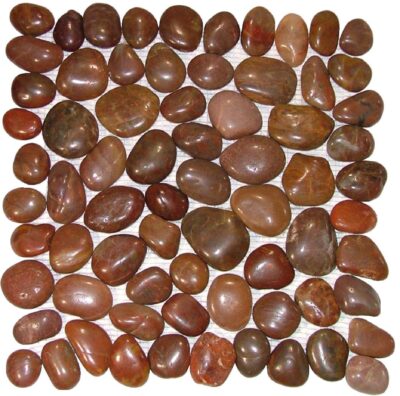 Polished Pebble Tile 3 Polished Red Pebble Tile