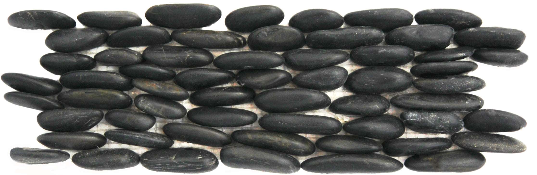 Standing Polished Black Pebble Tile, 4"x12" 1 Standing Polished Black Pebble Tile, 4"x12"