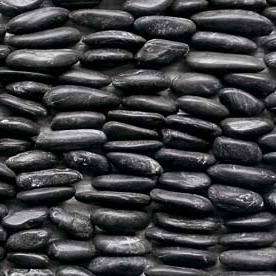 Standing Polished Black Pebble Tile, 4"x12" 2 Standing Polished Black Pebble Tile, 4"x12"