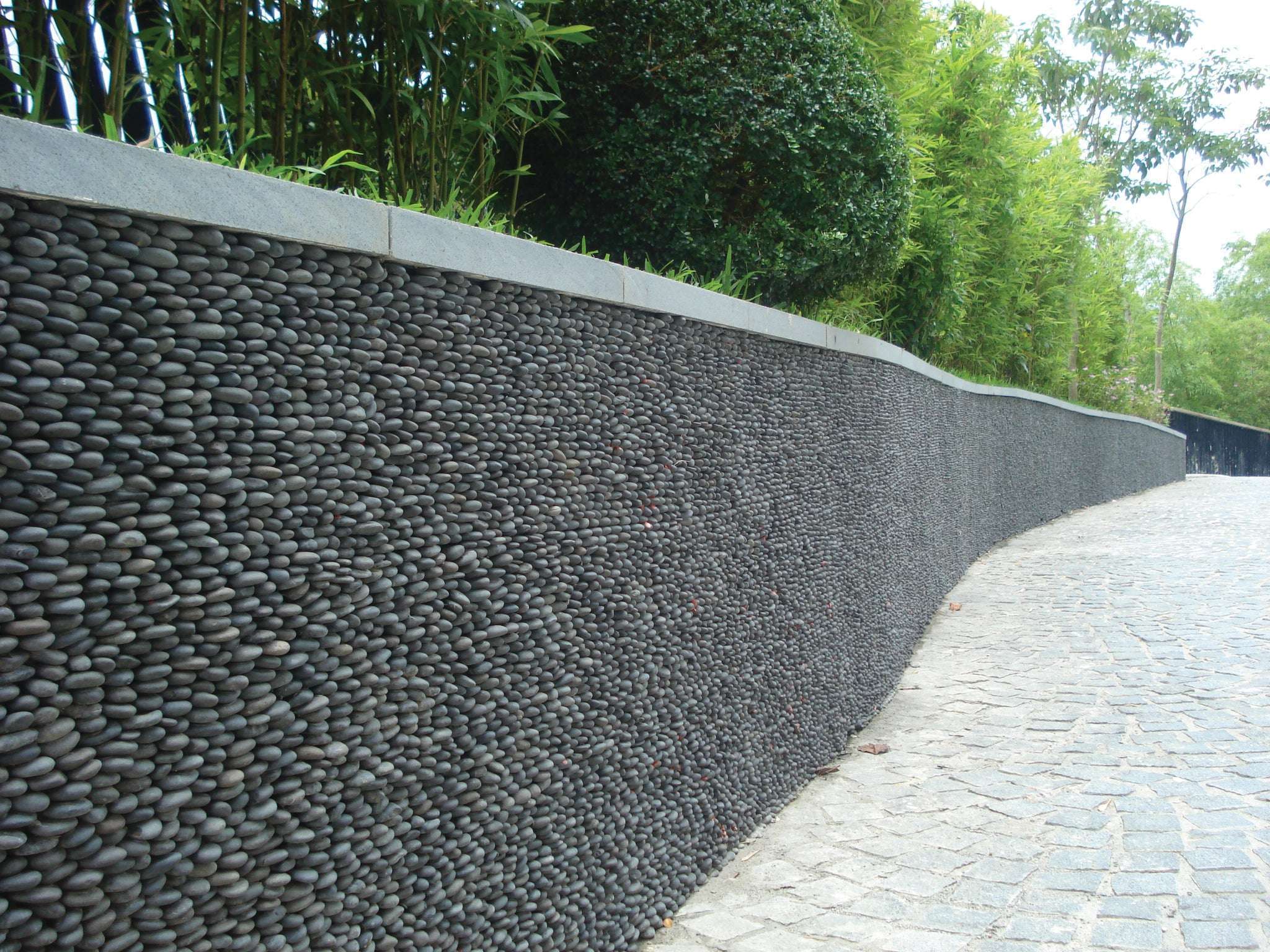 Standing Polished Black Pebble Tile, 4"x12" 4 Standing Polished Black Pebble Tile, 4"x12"