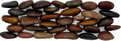 Standing Polished Red Pebble Tile, 4"x12"