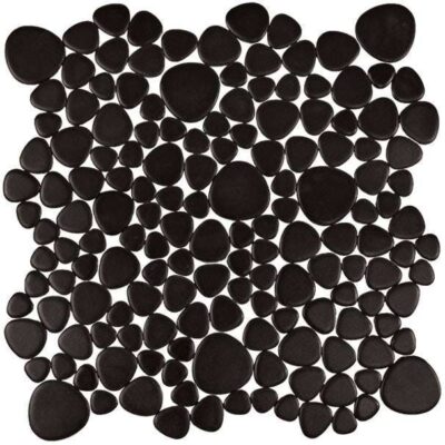 Porcelain Matte Black Pebble Tile