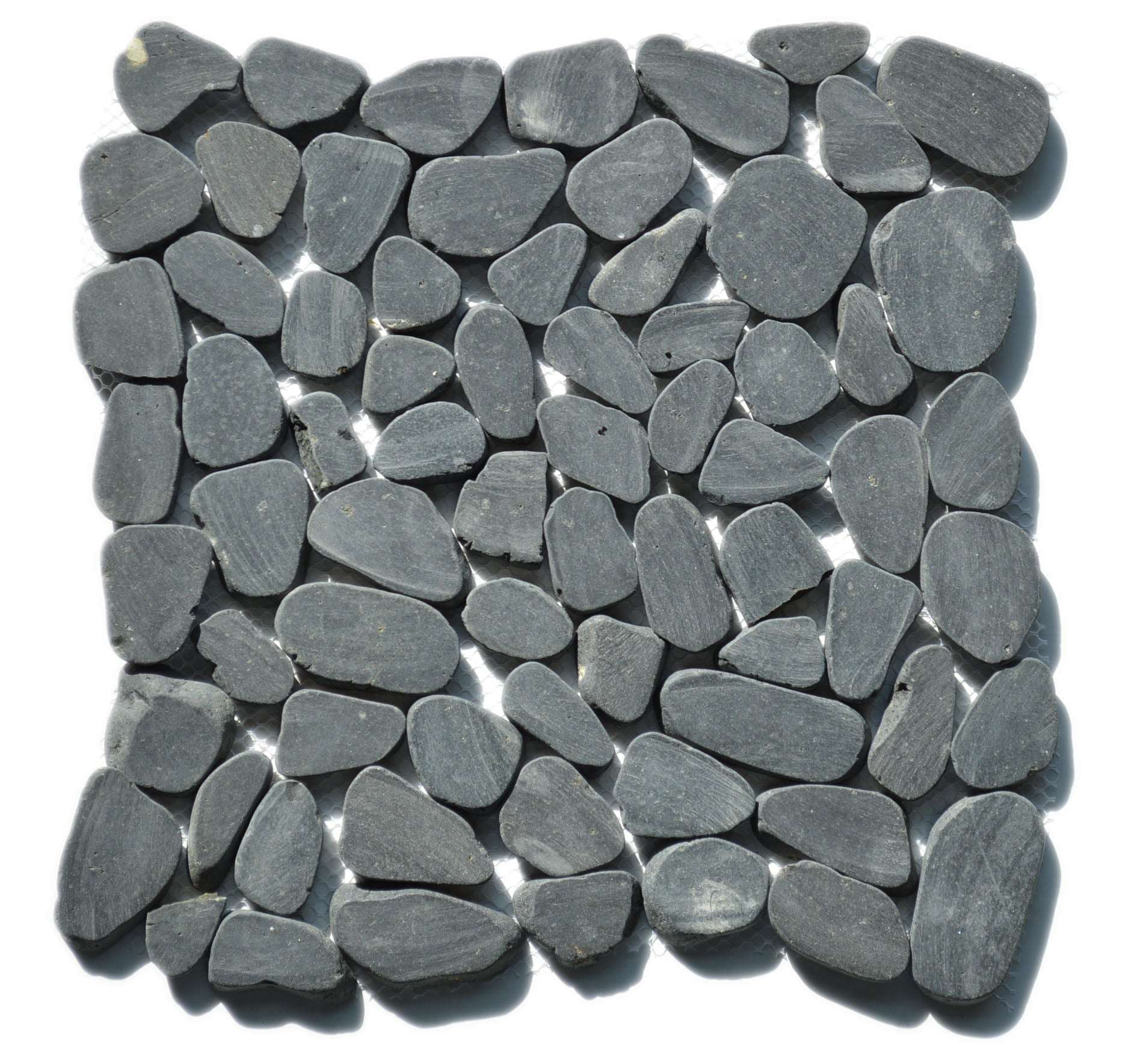 Sliced Black Pebble Tile 1 Sliced Black Pebble Tile