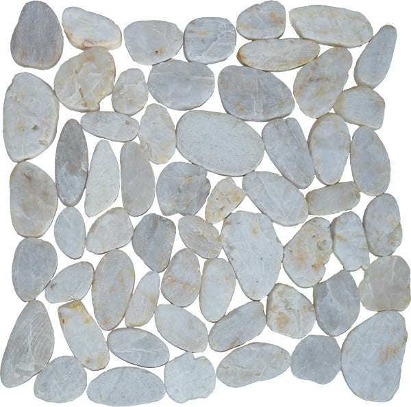 Sliced White Pebble Tile 1 Sliced White Pebble Tile