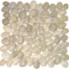 white polished pebble tile
