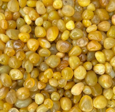 Agate Pebbles 5 Yellow Striped Agate Pebbles