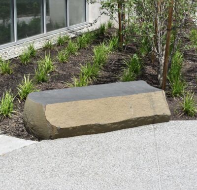 Basalt Column Bench, ~18" Tall x 20" Deep, Flamed (Thermal) Top