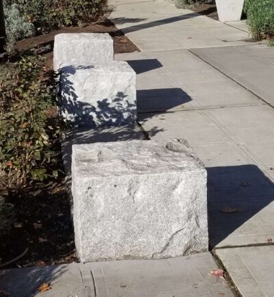 Granite Block Seat, Top Cut and Polished, Sides Chiseled, 18" T x 24" D x 24" W